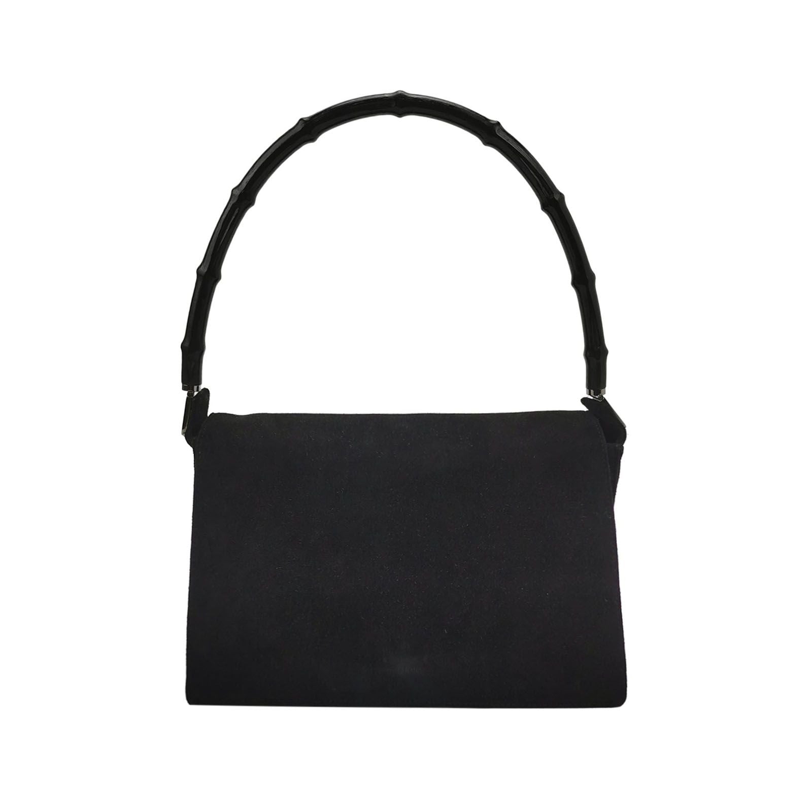 Gucci Suede Bamboo Handle Vintage Shoulder Bag 250603781221122