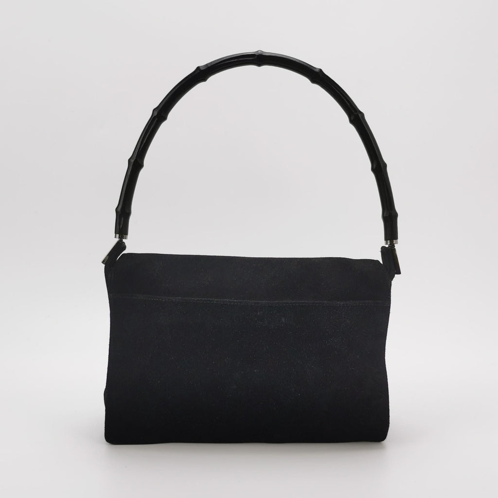Gucci Suede Bamboo Handle Vintage Shoulder Bag 250603781221122