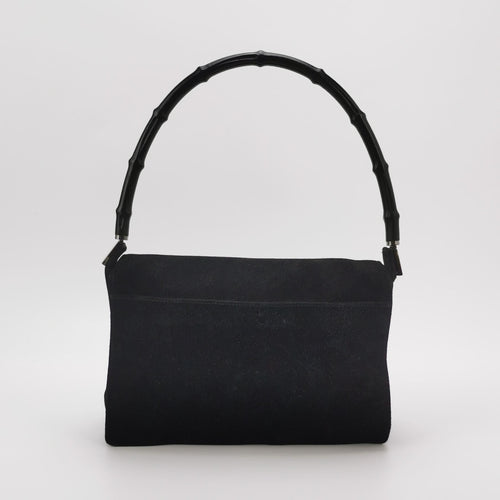 Gucci Suede Bamboo Handle Vintage Shoulder Bag 250603781221122