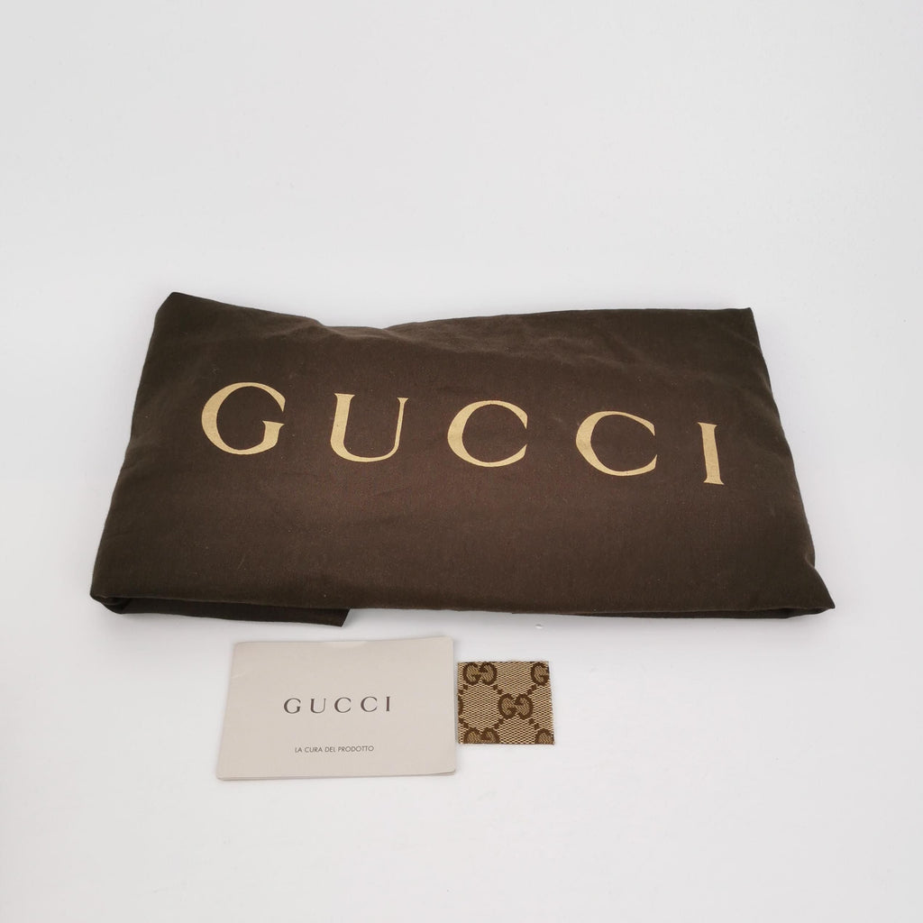 Gucci Bella Series Leather Canvas GG Monogram Woven Handle Shoulder Bag 250527781210864