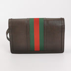 Gucci Leather and Canvas Checkered Logo Shoulder Bag 250526781208298