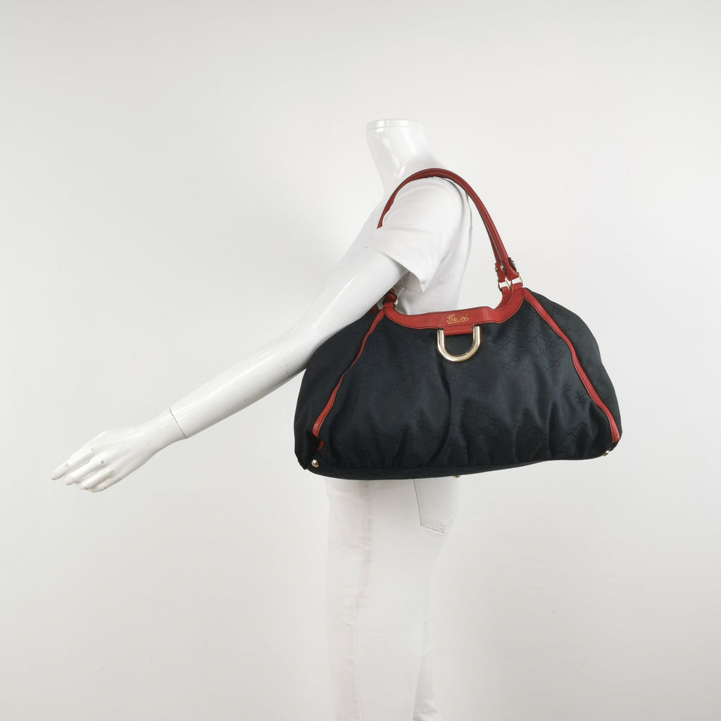 Gucci Abbey Leather and Canvas Shoulder Bag 250416781151802