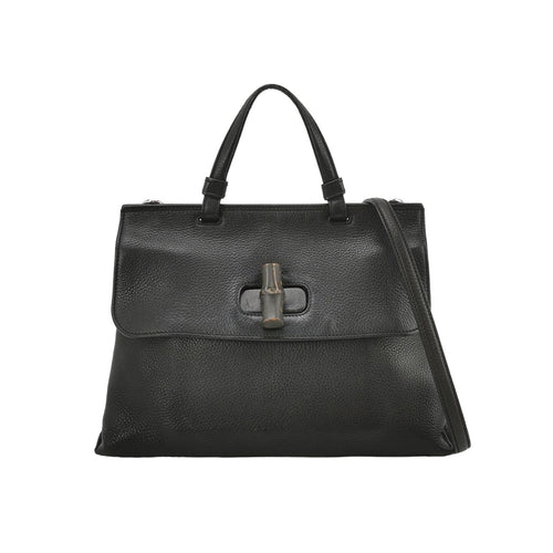 Gucci Daily Leather Bamboo Twist Lock Shoulder Bag 250517781196497