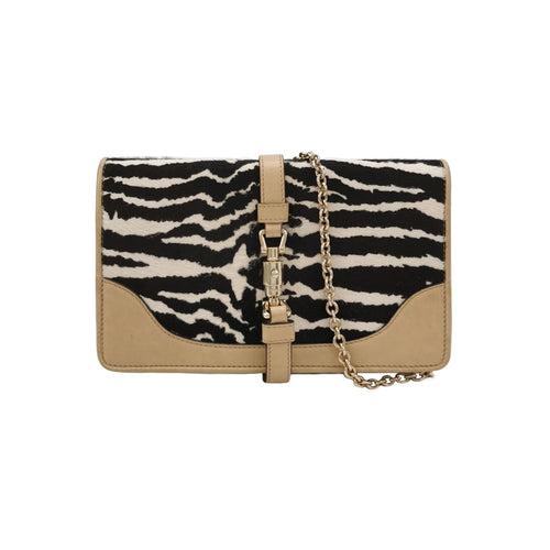 Gucci Zebra Print Leather and Horsehair Shoulder Bag 250522781203564