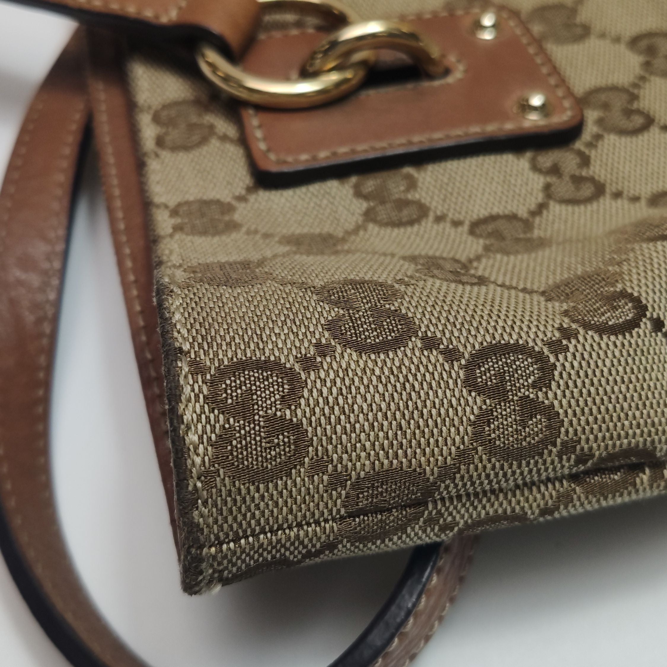 Gucci GG Canvas and Leather Shoulder Bag 250505781178867