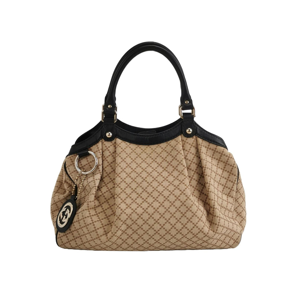 Gucci Sukey Leather and Canvas Shoulder Bag with GG Charm 250413781147047