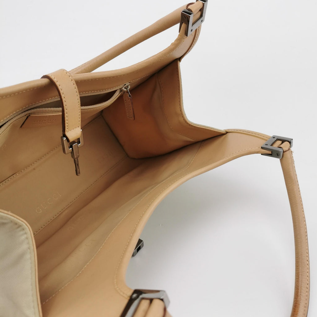Gucci Bardot Leather and Nylon Shoulder Bag 027852600226