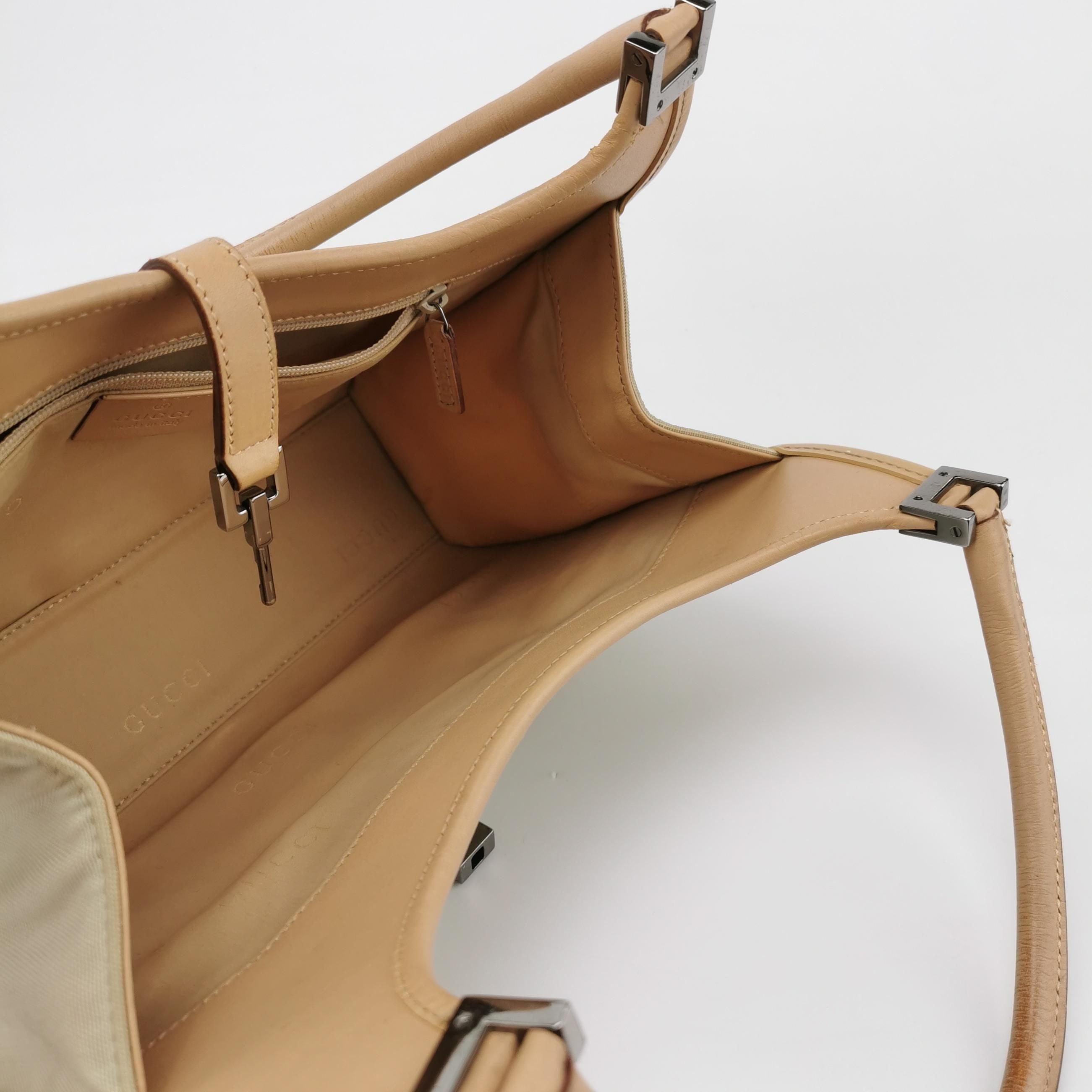 Gucci Bardot Leather and Nylon Shoulder Bag 027852600226