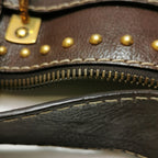 Gucci GG Canvas and Leather Studded Shoulder Bag 250222781075294