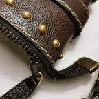 Gucci GG Canvas and Leather Studded Shoulder Bag 250222781075294