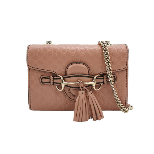 Gucci Emily Mini Leather Tassel Horsebit Shoulder Bag 250208781054993