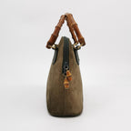 Gucci Suede Bamboo Handle Crossbody Shoulder Bag 250129781045671