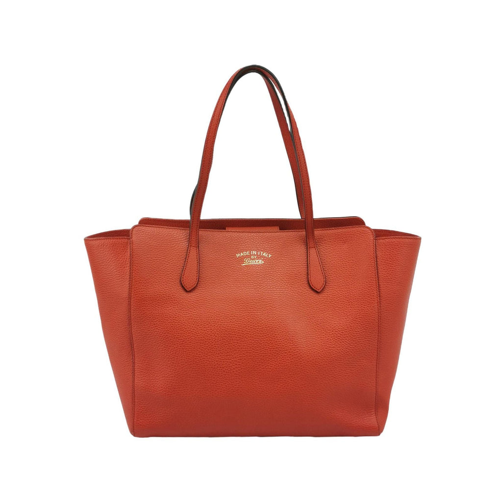 Gucci Swing Large Leather Solid Logo Tote Shoulder Bag 250126781043573