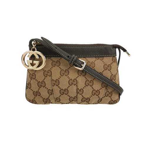 Gucci Interlocking G Leather and Canvas Shoulder Bag 250212781059654