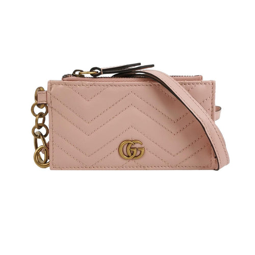 Gucci GG Marmont Leather Solid Color Quilted Double G Logo Shoulder Bag 2501191531031956