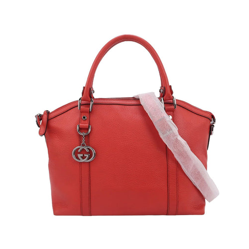 Gucci Leather Solid GG Decor Zip Crossbody Shoulder Bag 250116781028231