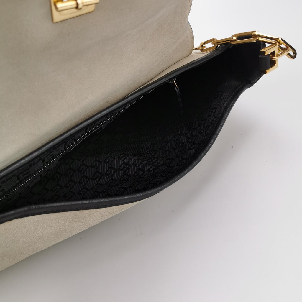 Gucci Suede and Leather Tiger Head Crossbody Shoulder Bag 250112781022204