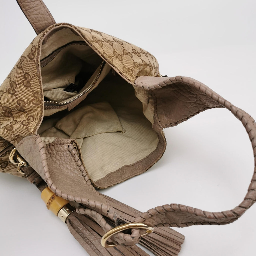Gucci Jackie Leather Canvas GG Monogram Metal Buckle Crossbody Shoulder Bag 250107781014711
