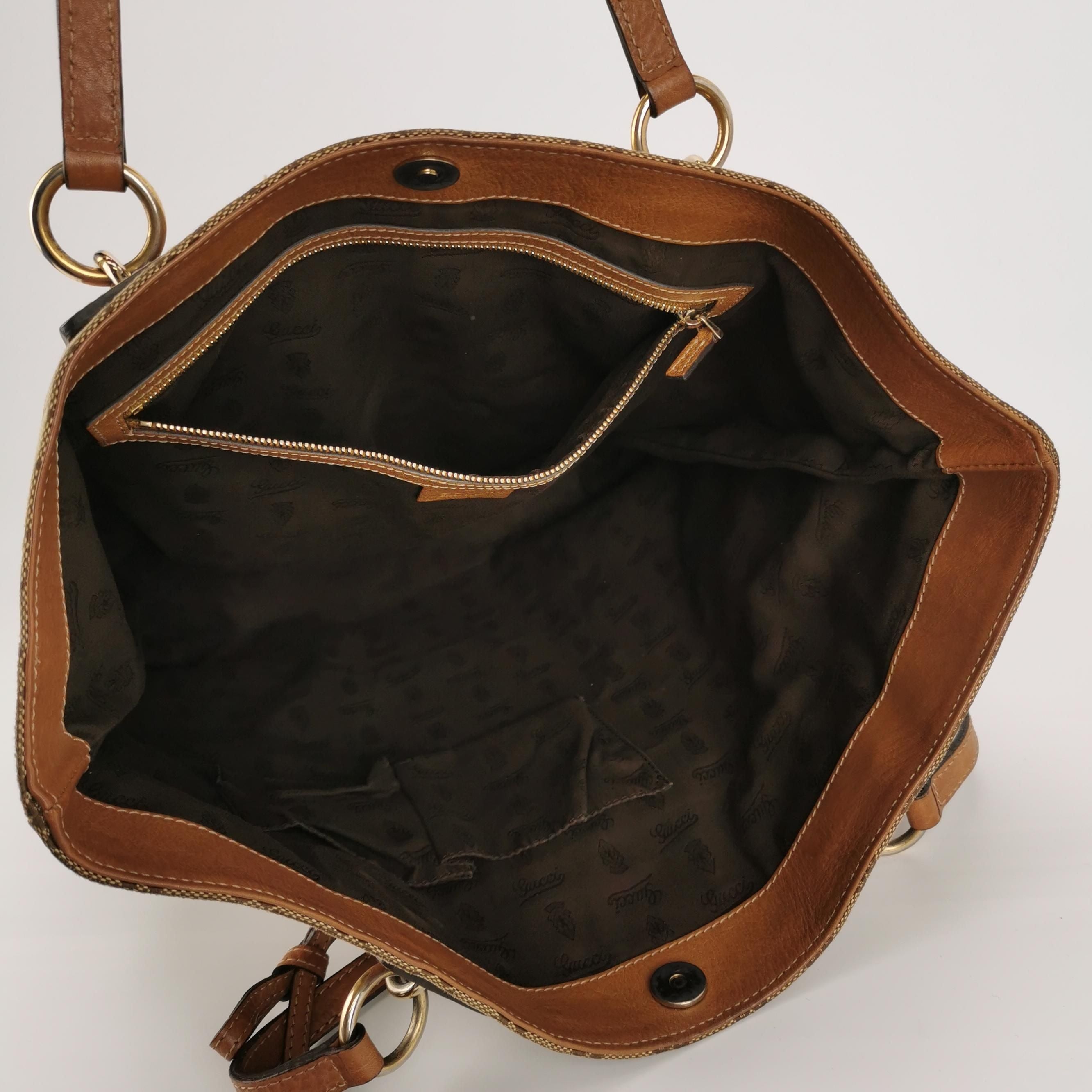 Gucci GG Canvas and Leather Shoulder Bag 250113781023337