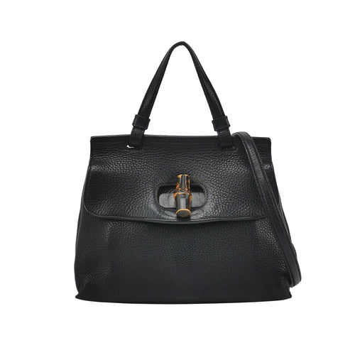 Gucci Daily Small Leather Solid Bamboo Twist Lock Shoulder Bag 250108781016271