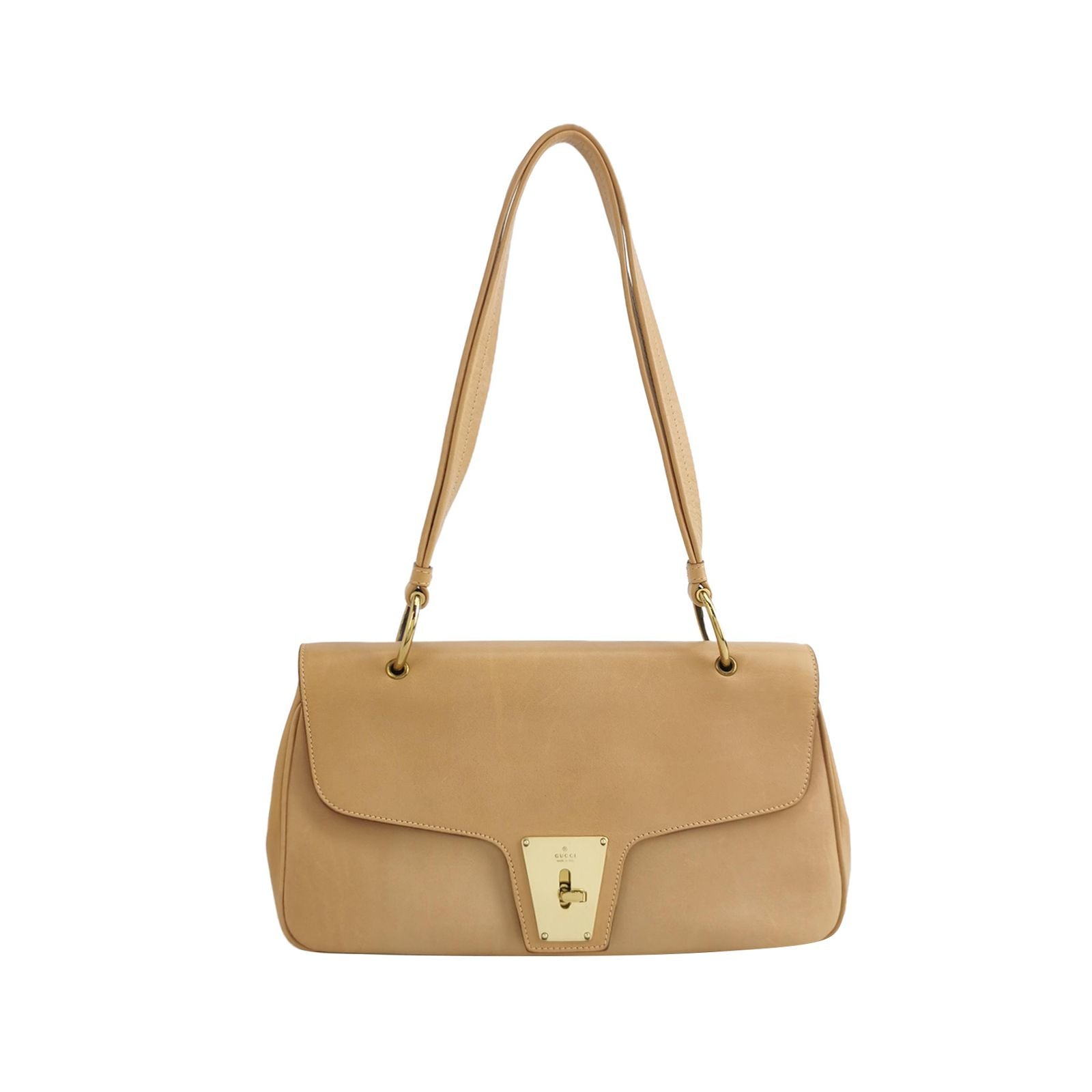 Gucci Leather Solid Color Lock Flap Shoulder Bag 250103781008501