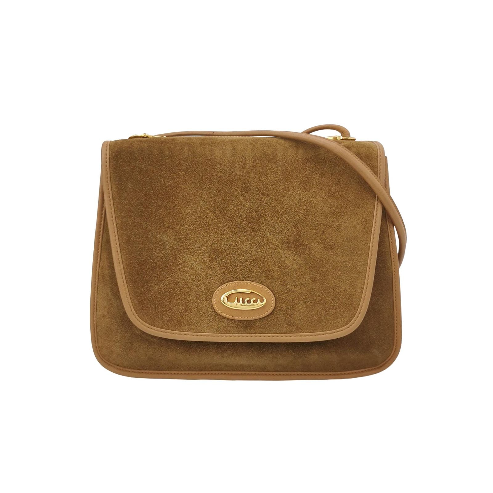 Gucci Suede Solid Flap Shoulder Bag 24121978988947