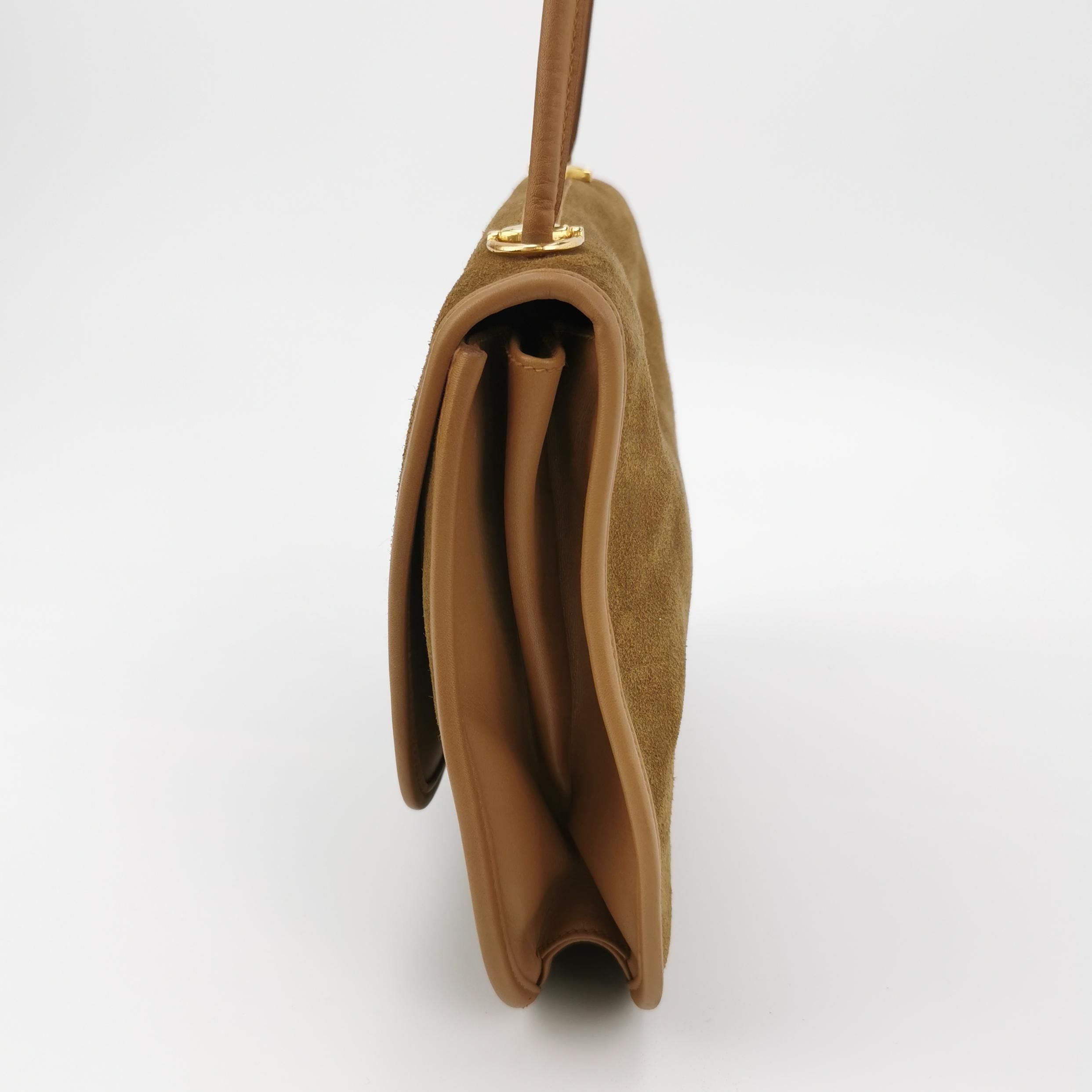 Gucci Suede Solid Flap Shoulder Bag 24121978988947