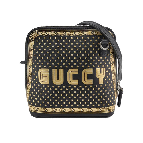 Gucci Guccy Leather Star Print Crossbody Bag 24121778986299