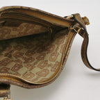 Gucci GG Canvas and Leather Studded Zip Shoulder Bag 24121178979390