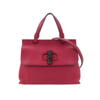 Gucci Daily Small Leather Solid Bamboo Twist Lock Crossbody Shoulder Bag 24122678997408
