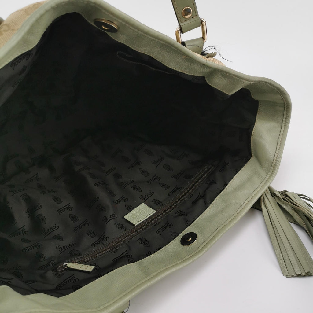 Gucci GG Canvas Fringe Shoulder Bag 24122178991236