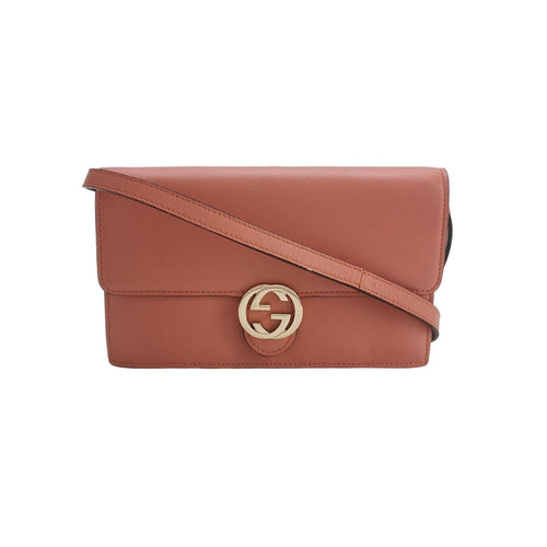 Gucci Interlocking G Leather Crossbody Shoulder Bag 24121378981645