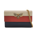Gucci Queen Margaret Mini Leather Crossbody Bag with Pearl and Bee Detail 127840600134