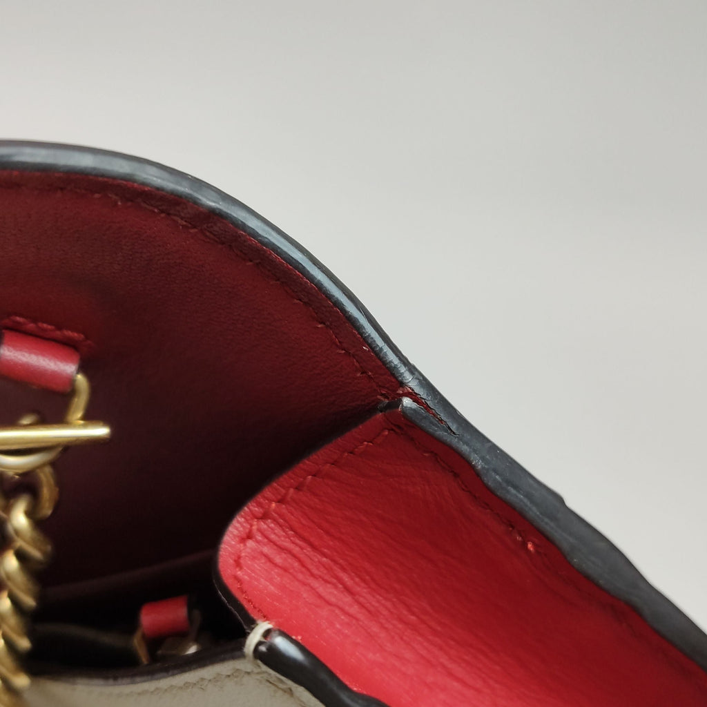 Gucci Queen Margaret Mini Leather Crossbody Bag with Pearl and Bee Detail 127840600134