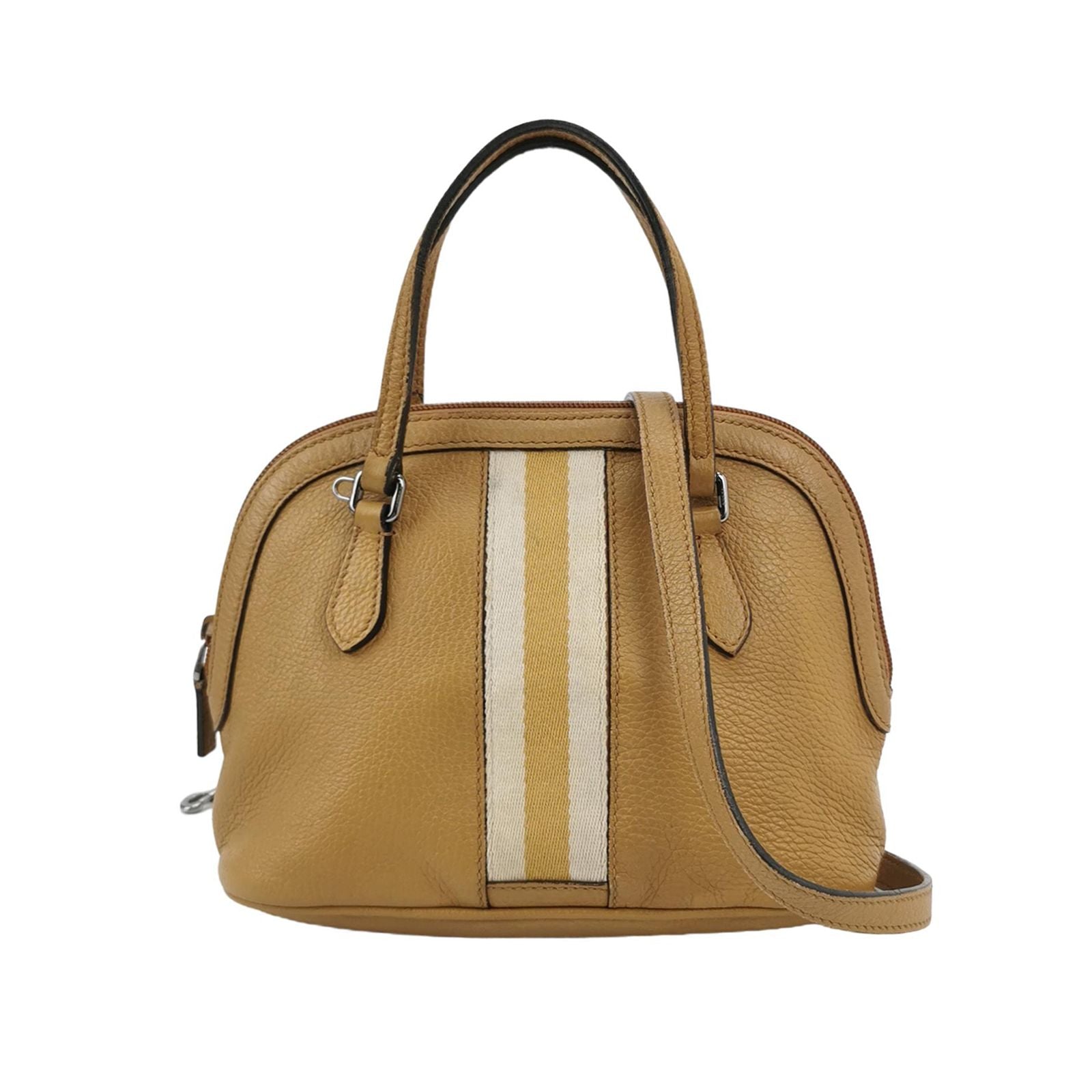 Gucci Leather Crossbody Shoulder Bag with Colorful Stripe Webbing 24112978964084