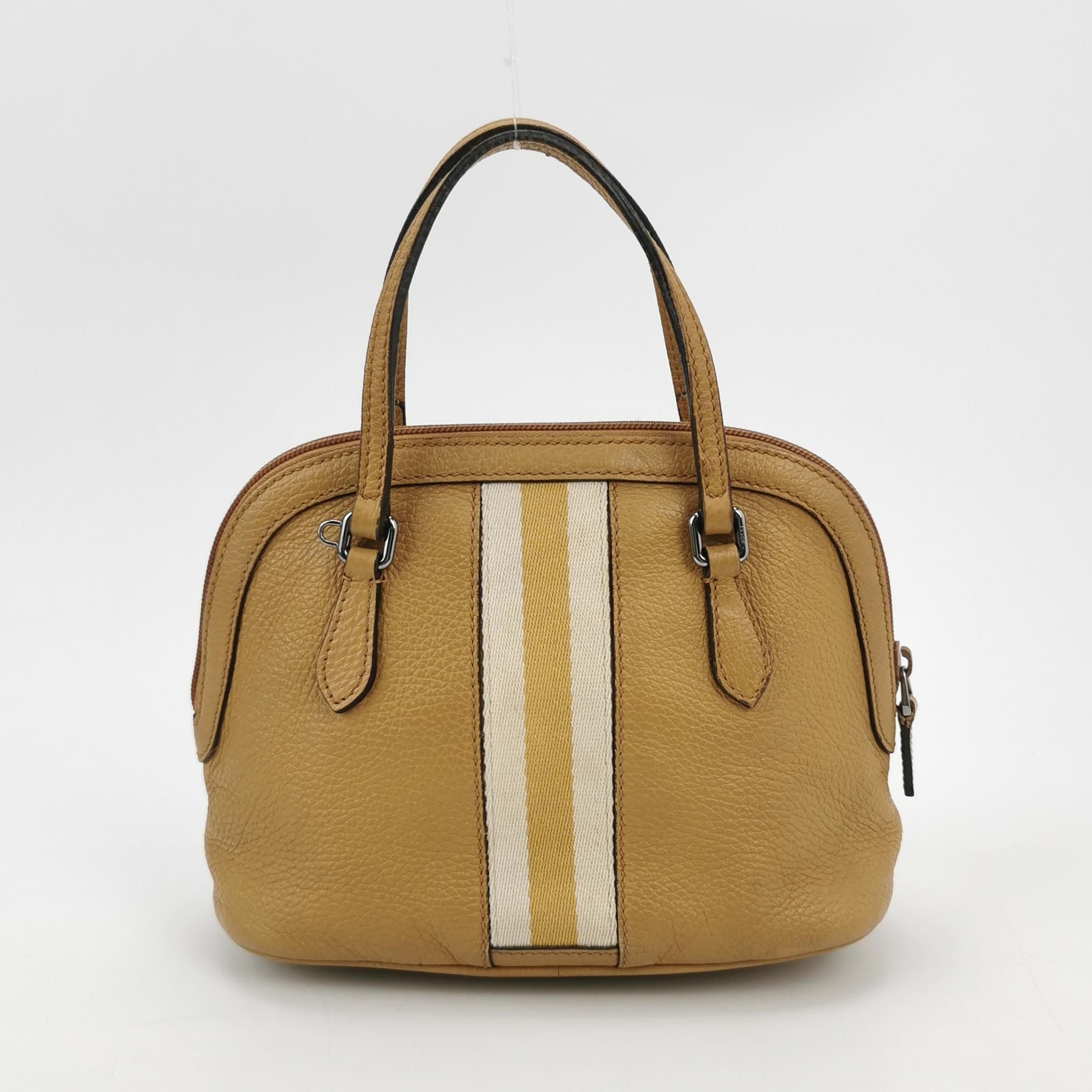 Gucci Leather Crossbody Shoulder Bag with Colorful Stripe Webbing 24112978964084