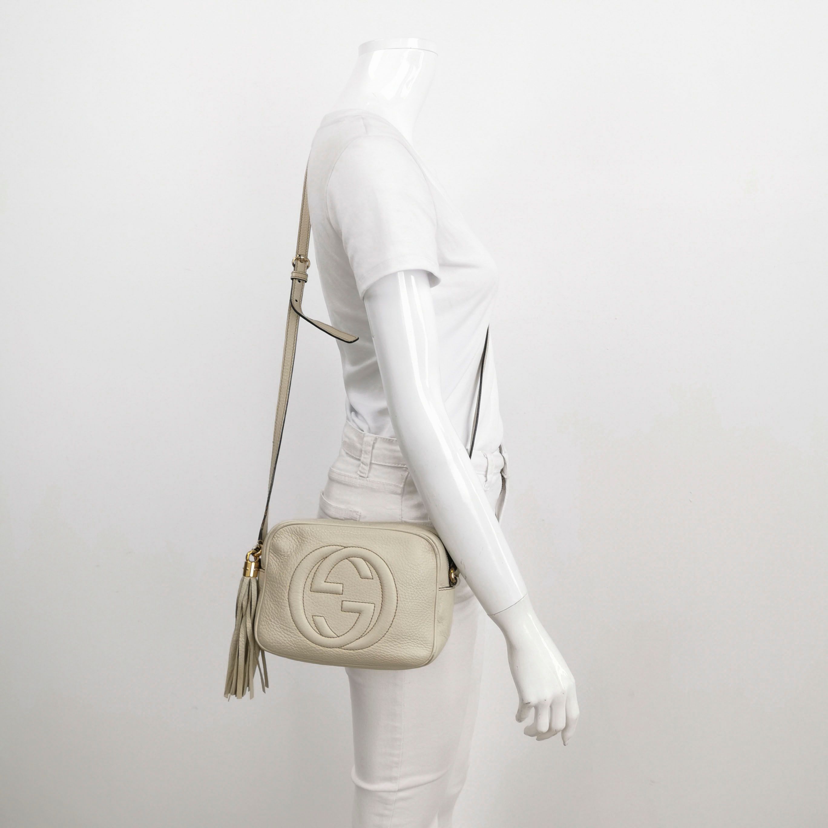 Gucci Soho Mini Leather Solid Tassel GG Shoulder Bag 24112278954886