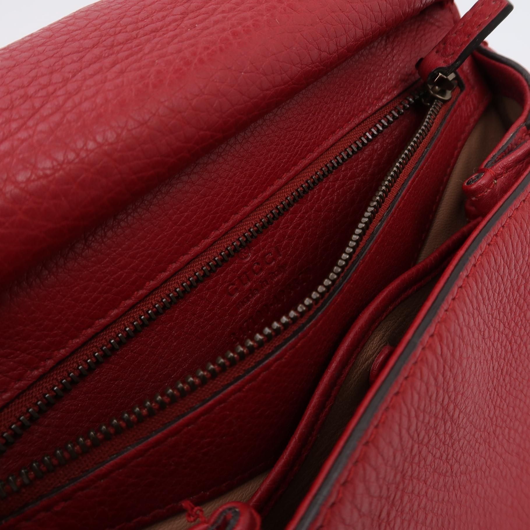 Gucci Leather Crossbody Shoulder Bag with Bamboo Detail and Tassel 24111378942422