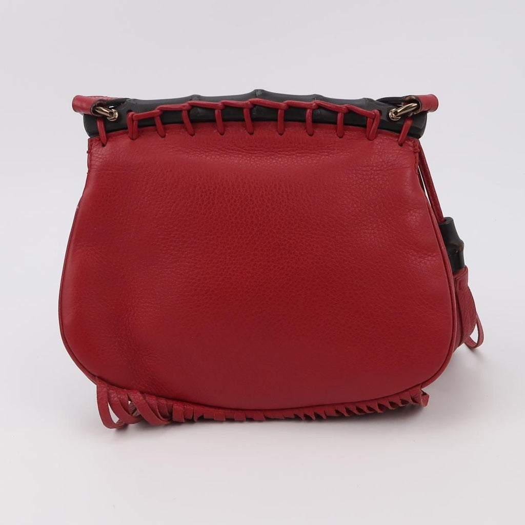 Gucci Leather Crossbody Shoulder Bag with Bamboo Detail and Tassel 24111378942422
