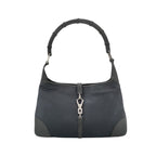 Gucci Jackie Leather and Canvas Shoulder Bag with Bamboo Handle and Metal Buckle 24111078938760