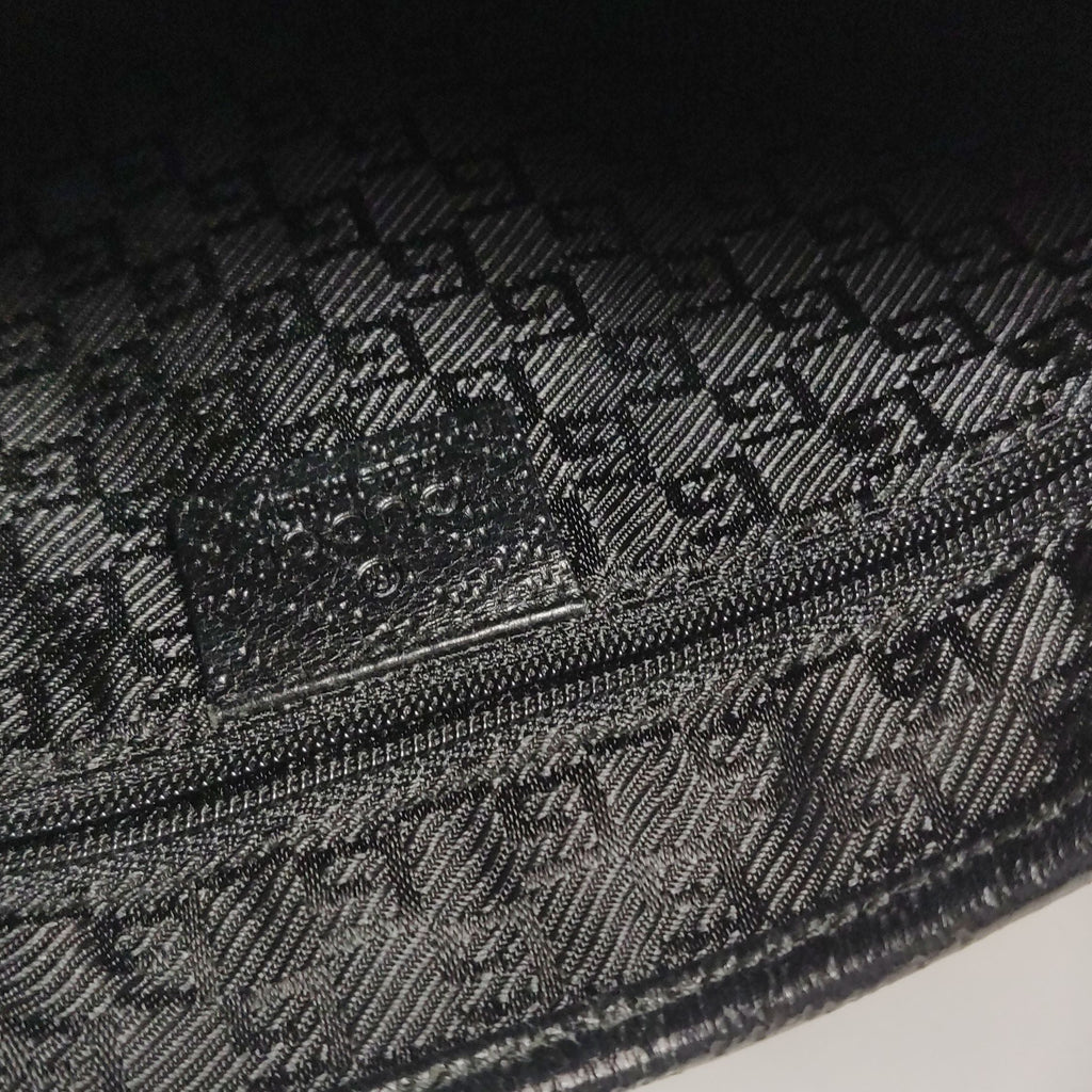 Gucci Jackie Leather and Canvas Shoulder Bag with Bamboo Handle and Metal Buckle 24111078938760