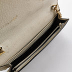Gucci Queen Margaret Mini Bag in Leather and Canvas with GG Pattern, Stripes, Pearl, and Bee Design 24120578971632