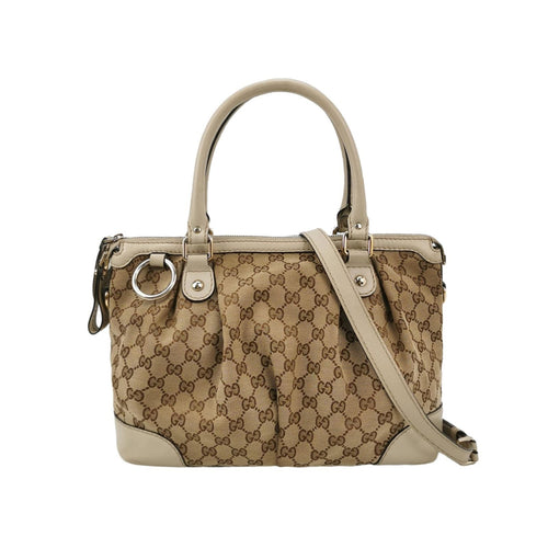 Gucci Sukey Leather and Canvas GG Monogram Shoulder Bag 24112378956529