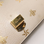 Gucci Sylvie Small Leather Shoulder Bag with Bee and Star Print 24111378942982