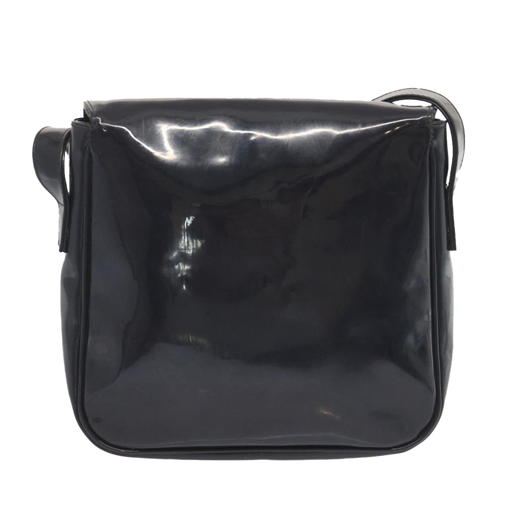 CELINE Shoulder Bag Enamel Navy Auth 68565