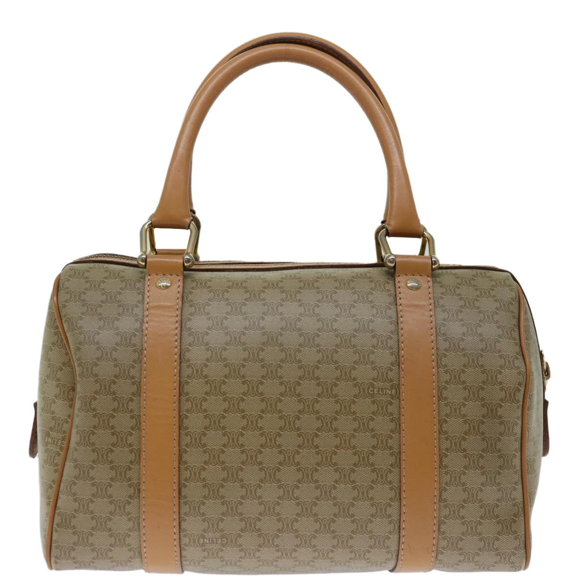 CELINE Macadam Canvas Hand Bag Beige  68570