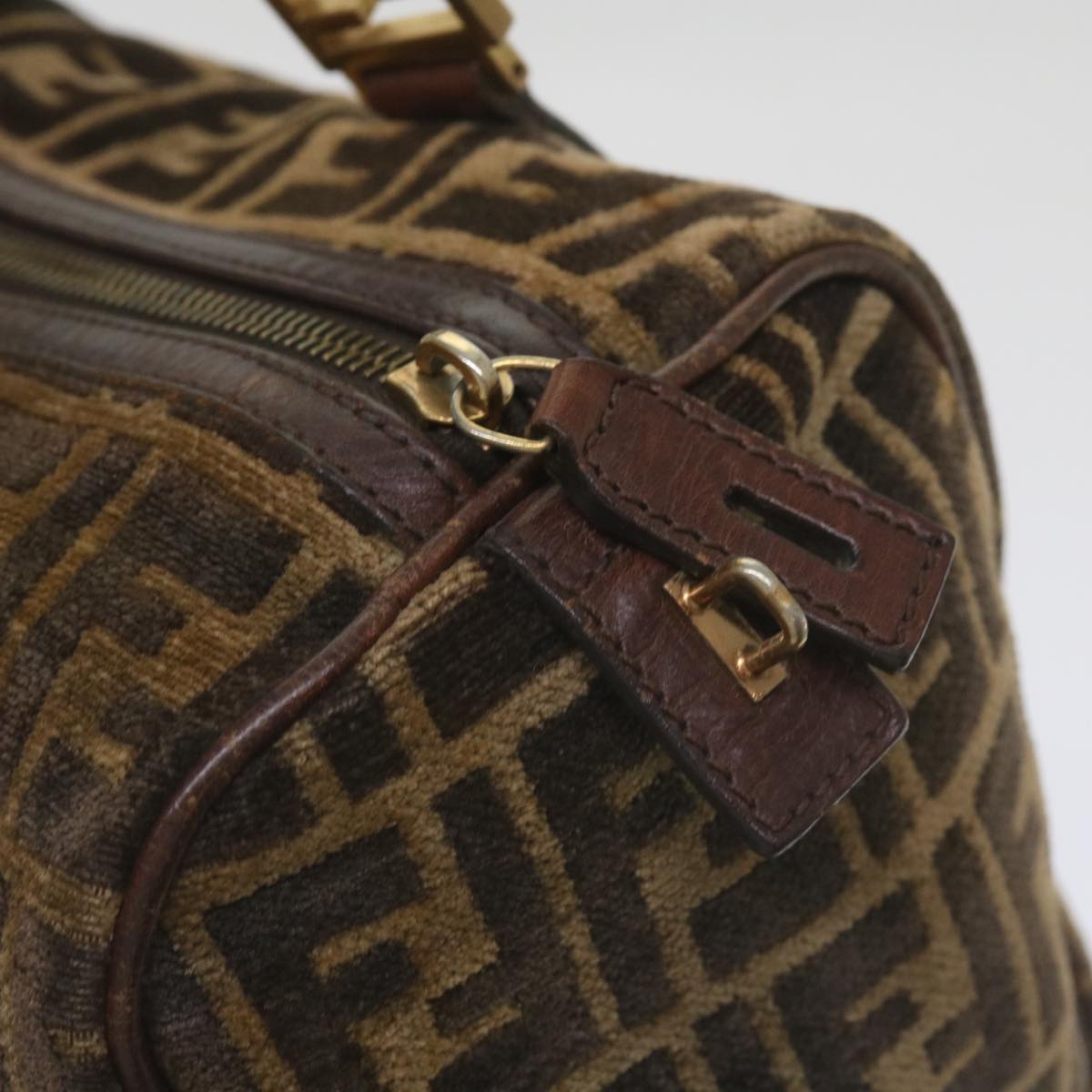 FENDI Zucca Canvas Hand Bag Brown68574
