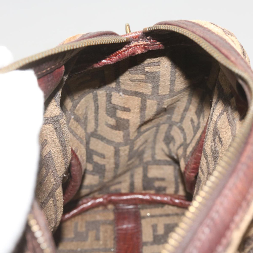 FENDI Zucca Canvas Hand Bag Brown68574