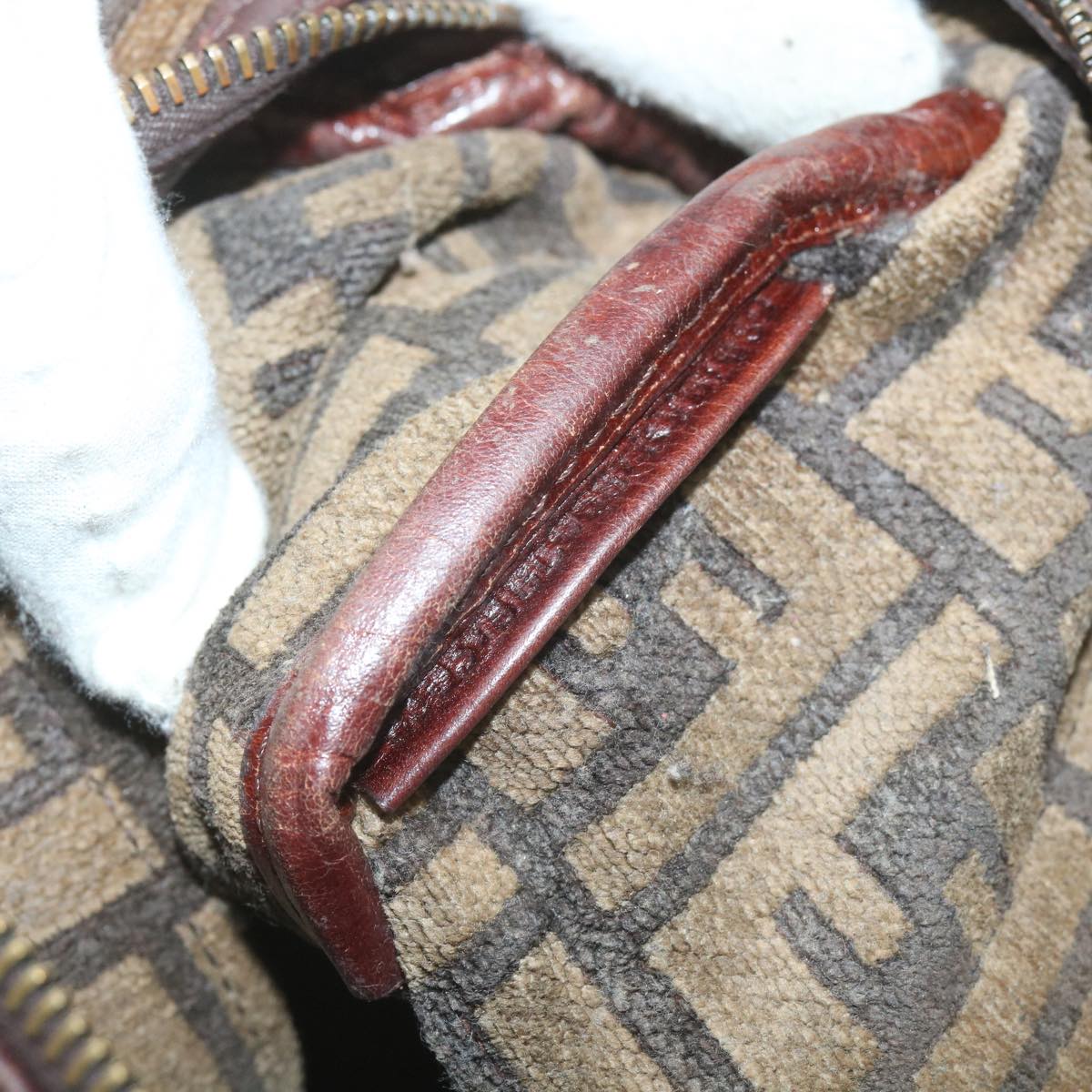 FENDI Zucca Canvas Hand Bag Brown68574