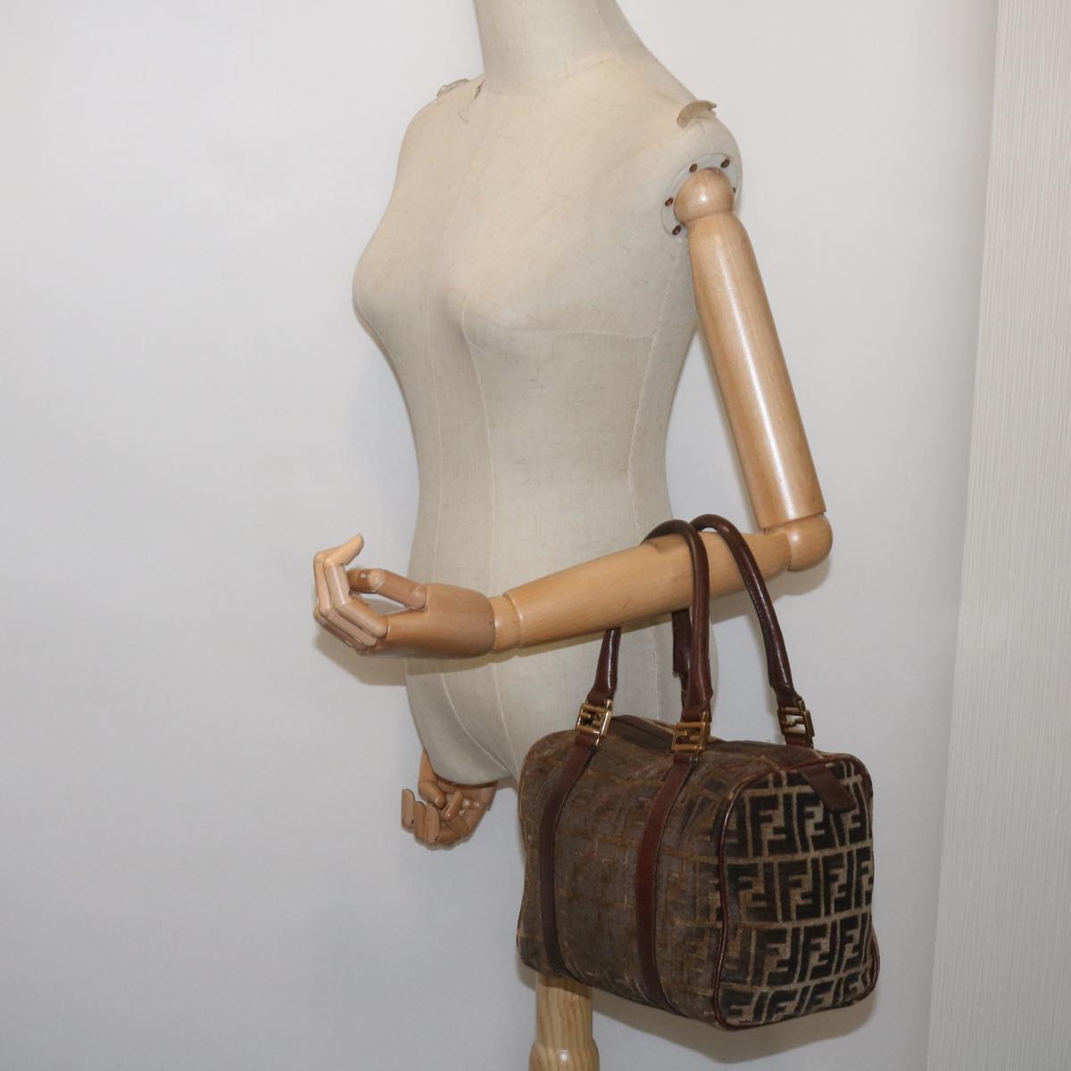 FENDI Zucca Canvas Hand Bag Brown68574